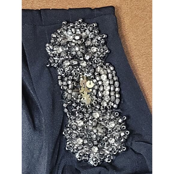 Jodi Kristopher Black Single Shoulder Rhinestone Dress Sz Small Draped Formal - Picture 8 of 10